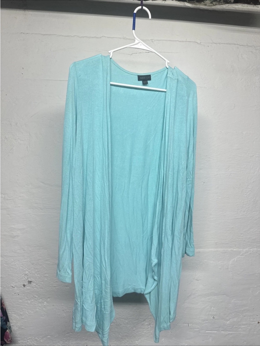 J. Jill Light Aqua Open-Front Lightweight Cardigan
